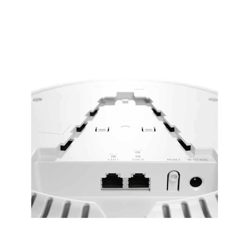 cAP ax with Quad core IPQ-6010 1.8 GHz CPU, 1GB RAM, 2 x Gbit LAN (one with PoE-out), built-in 2.4 GHz 802.11b/g/n/ax dual-chain wireless, built-in 5 GHz 802.11a/n/ac/ax dual-chain wireless with high-gain antenna,  RouterOS L4, plastic enclosure, ceiling mount, PSU, PoE injector