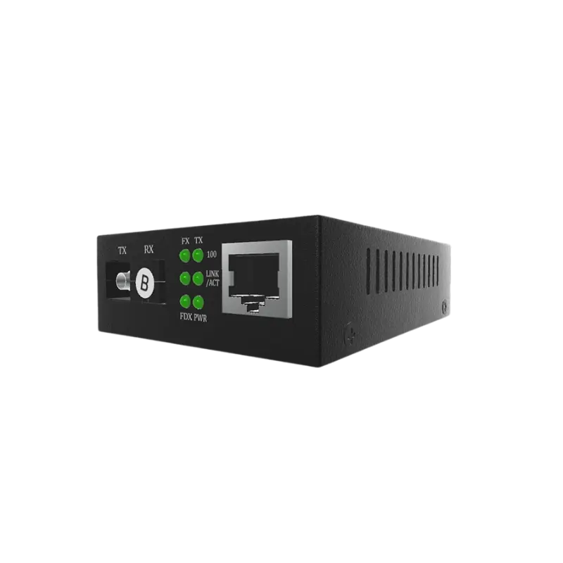 MEDIA CONVERTER MONOMODO 10/100 1310nm 20KM CONECTOR SC/PC - Con fuente