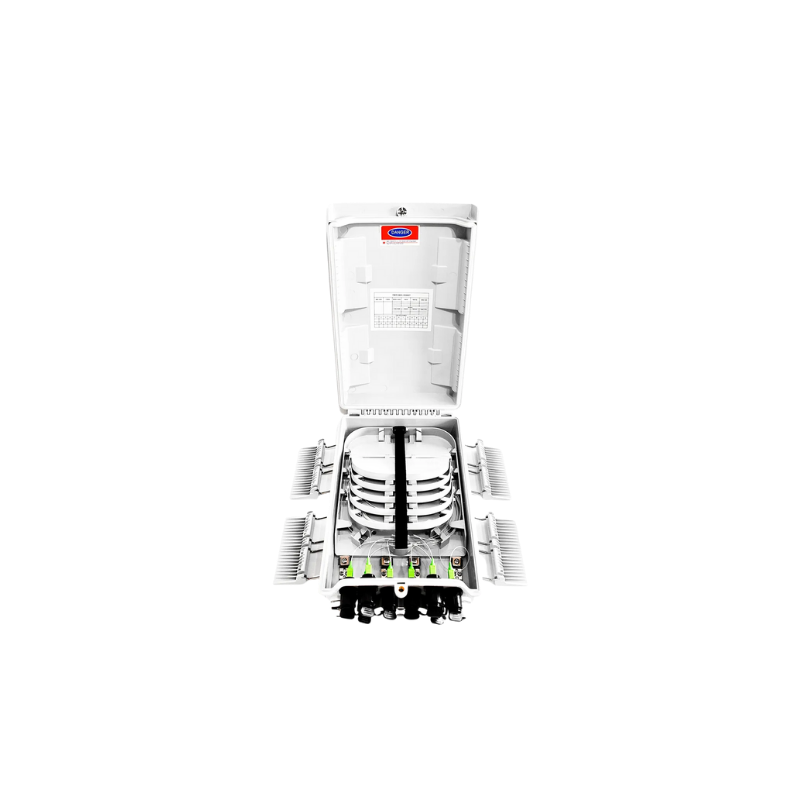 Caja Exterior Ftth Preconectorizada 4X8 Con Splitter 1X8 Conector Sc/Apc Con Sangria Con Cruz