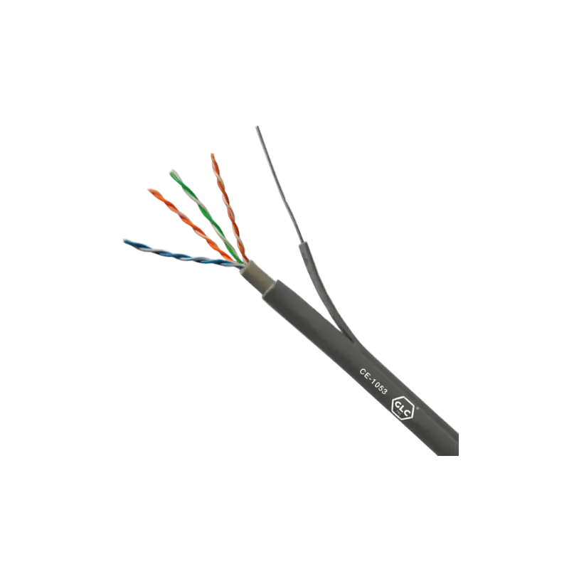 Cable Utp Cat 5E Exterior C/Portante Acero X 305Mts Glc (Doble Vaina)