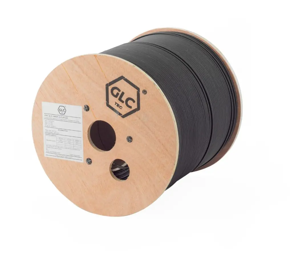 DROP CABLE FLAT 1 CORES SM FIG.8 C/PORTANTE DE ACERO x 1000 MTS 1.8*4.2MM   TRIPLE ACERO