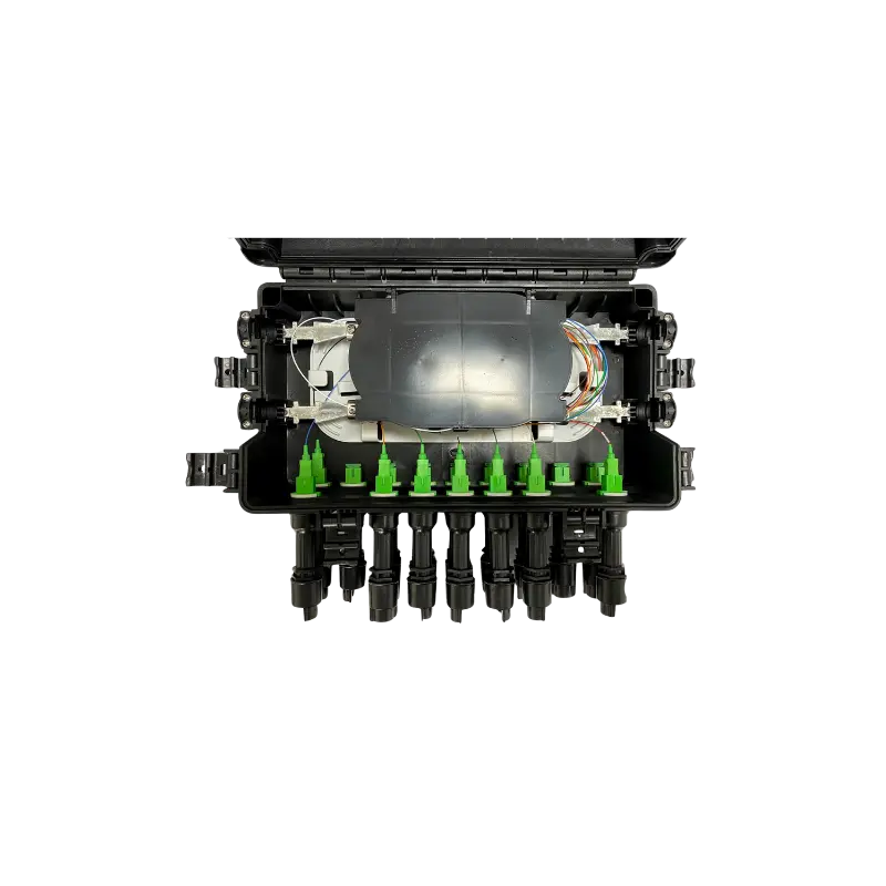 FDB NAP Caja Exterior Ftth 4X16 Completa Preconnect Horizontal Split 1X8.