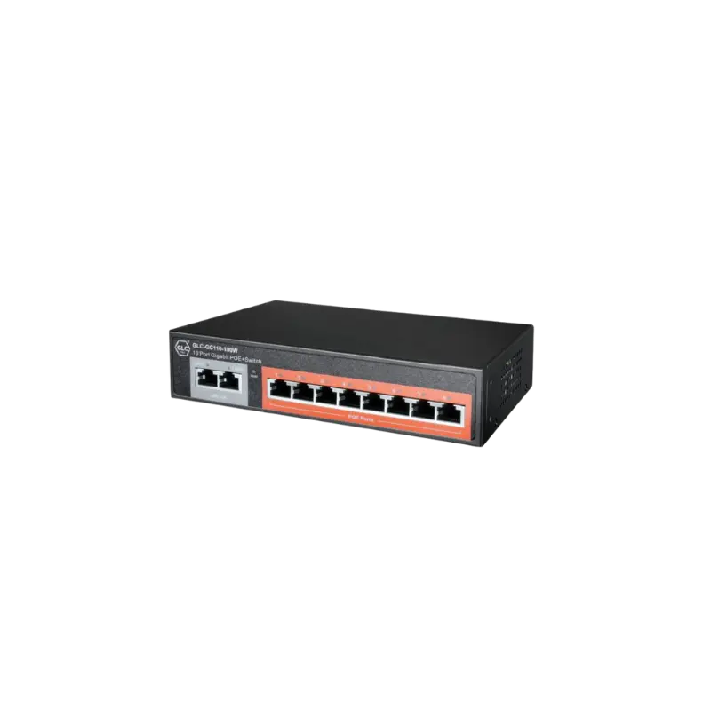 Switch 8 Ports Poe *10/100/1000Mbps + 2 Port 10/100/1000 Uplink