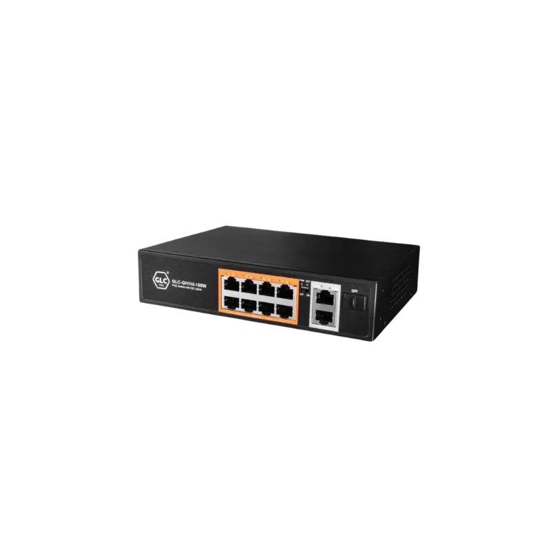 Switch 8 Ports Poe *10/100Mbps + 2 Port 10/100/1000 Uplink + 1 Slot Sfp
